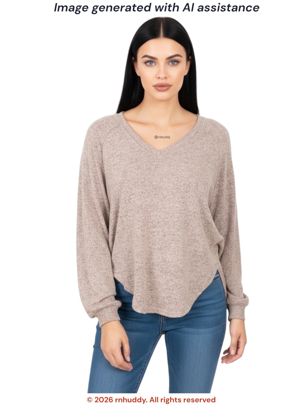 Z Supply L oatmeal Plira Marled V Neck Pullover